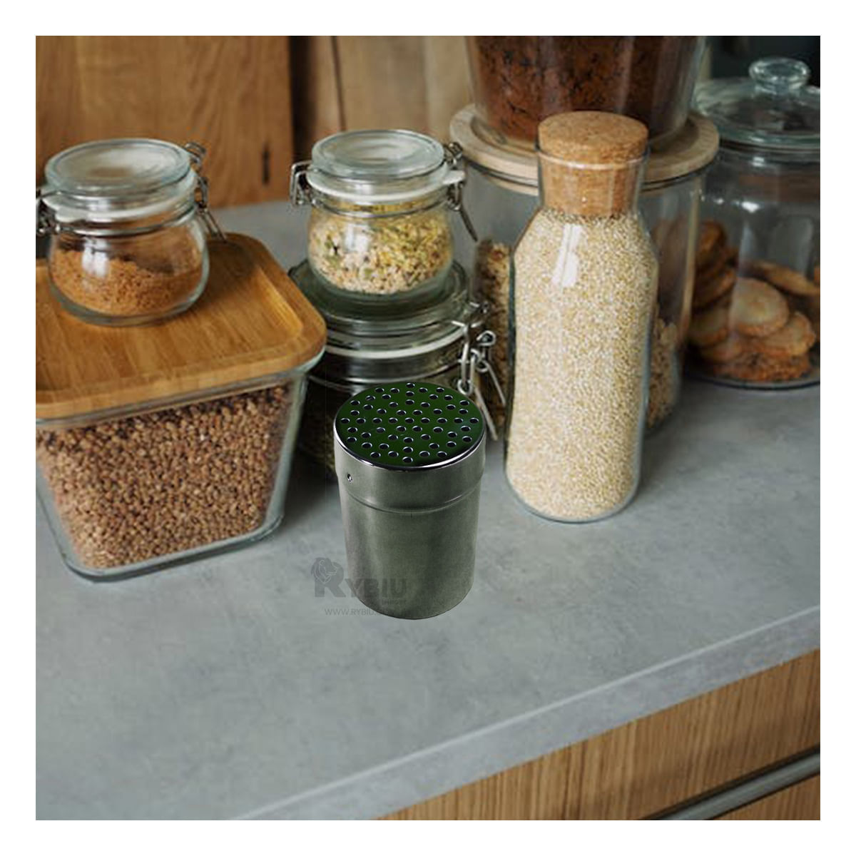 Salero Sofisticado para la Mesa de Metal Y+Stickers