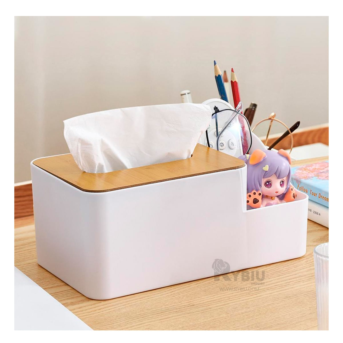 Servilletero Multifuncional con Compartimientos Color Blanco