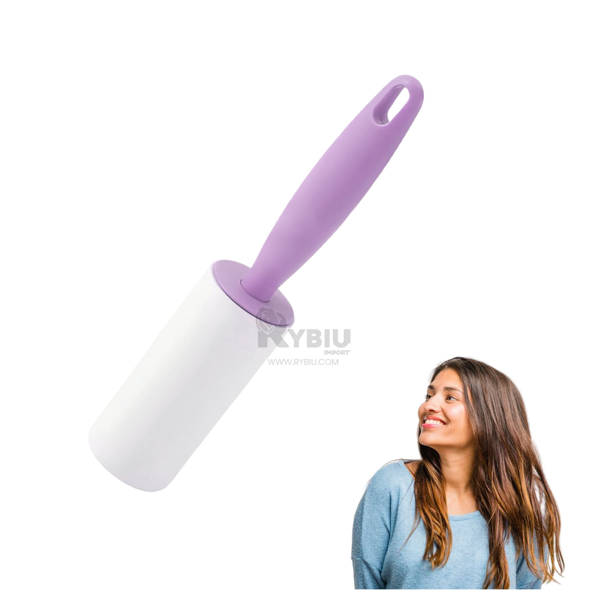 Rodillo Practico para Pelusa de Color Lila Y+Stickers