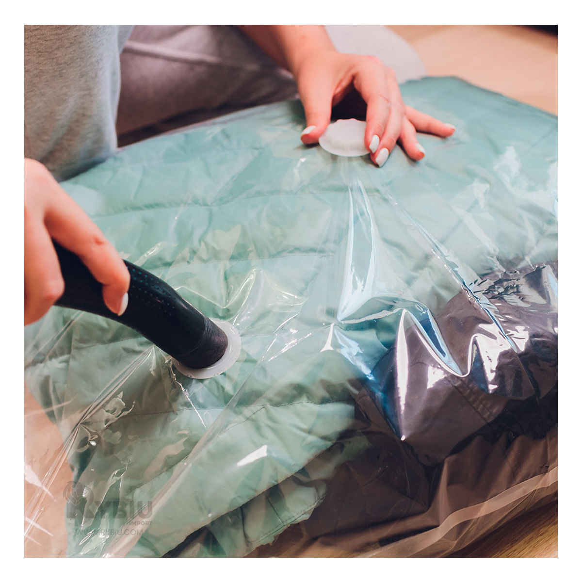 Bolsa de Embalaje de Ropa Naranja Y+Stickers