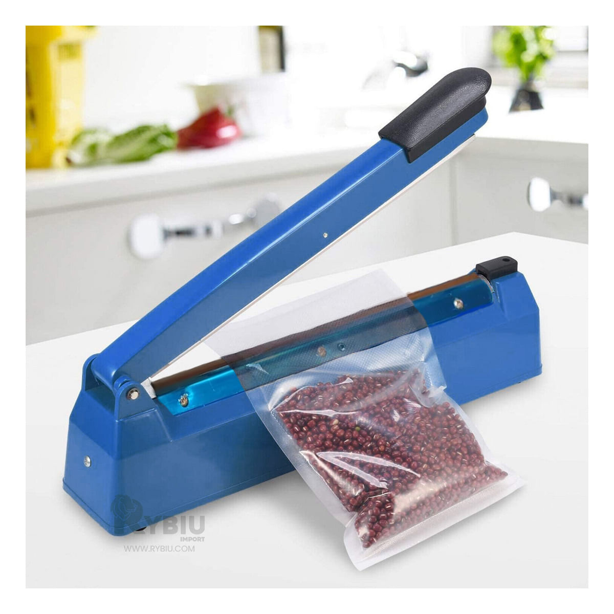 Selladora de Plastico en Color Azul Y+Stickers