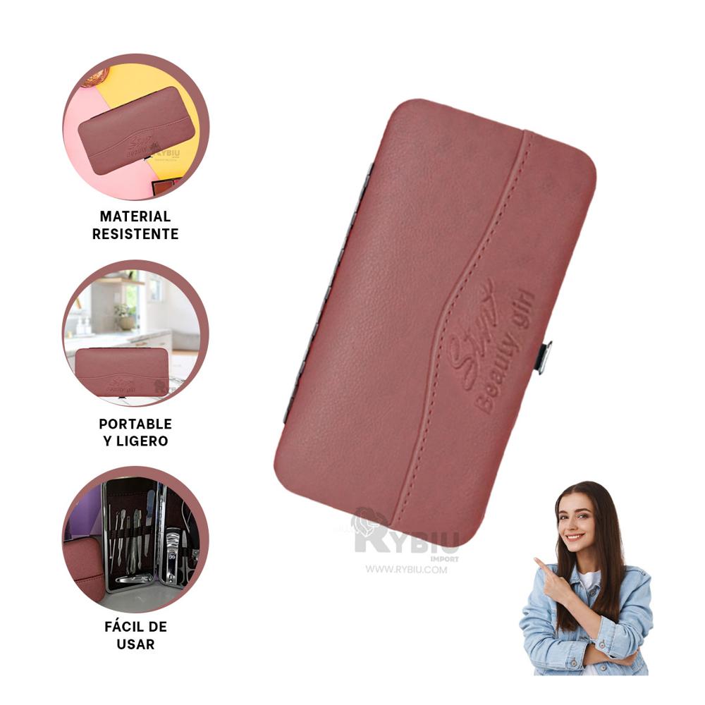 Set de Cuidado de Unas de 12 Piezas Guinda Y+Regalo Stickers Set de Cuidado de Unas de 12 Piezas Guinda Y+Regalo Stickers