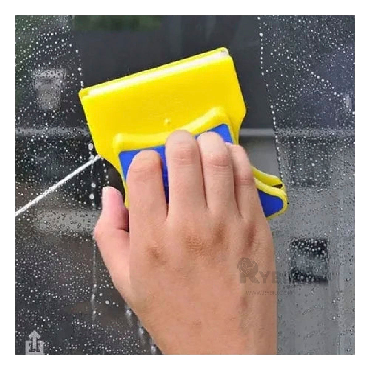 Limpiador Magnetico de Vidrio Amarillo Y+Papel de Regalo