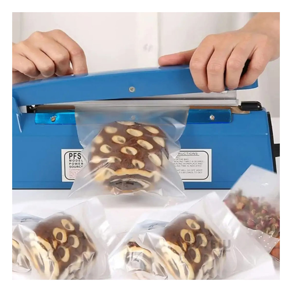 Selladora a Calor de Tamaño Mediano Azul Y+Papel de Regalo