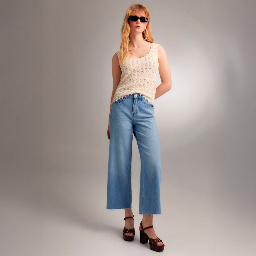 Chompa Mujer Sfera Top Detalles Crudo