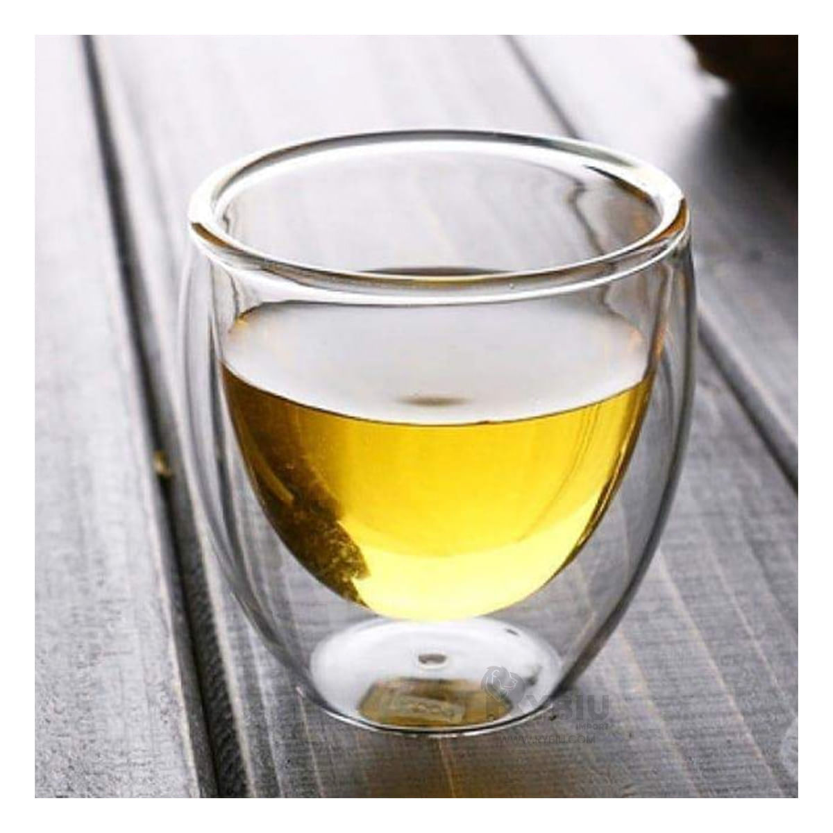 Vaso Doble de Jugos de 460 ML Transparente Y+Papel de Regalo