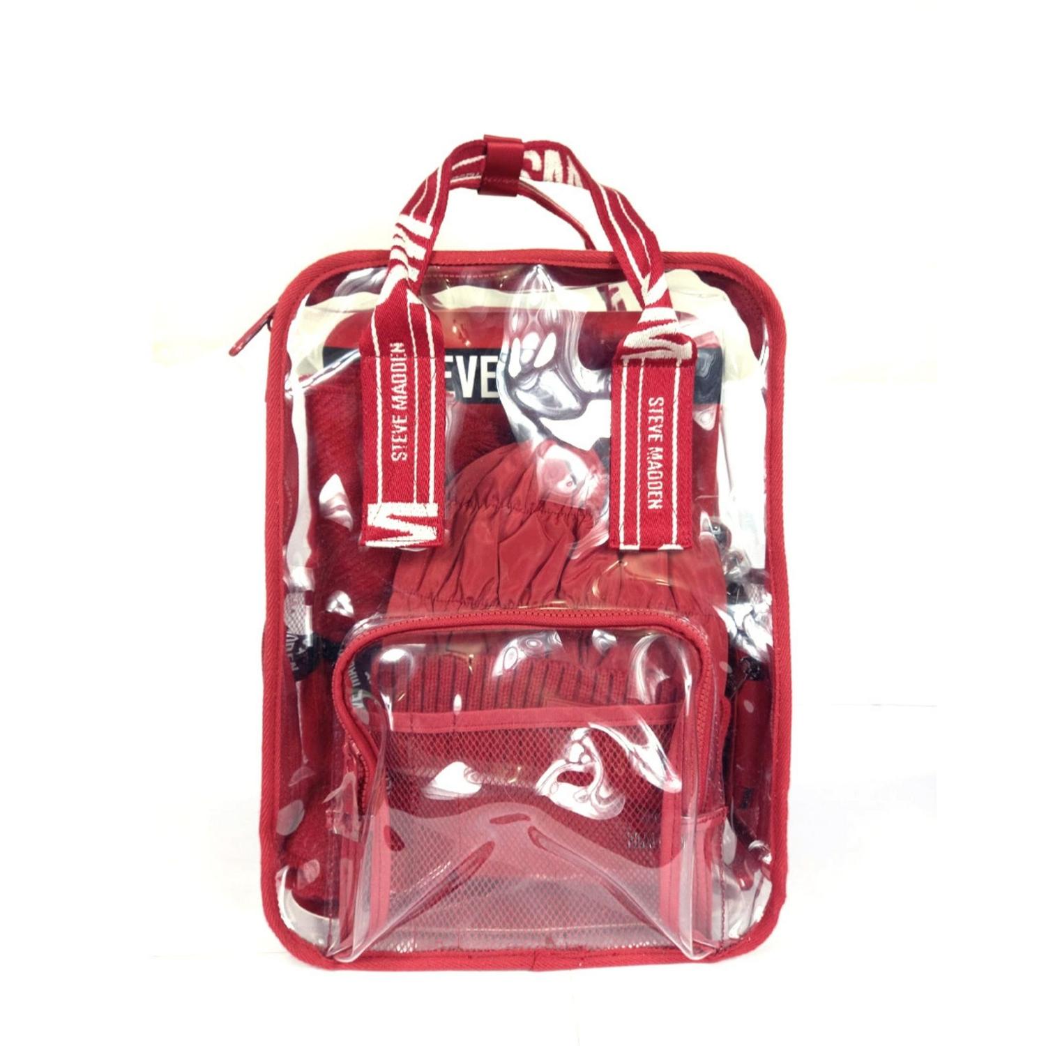 Mochila, Tote Bag, Chalina y Gorro Steve Madden - Chevy Red Set 4 pzs