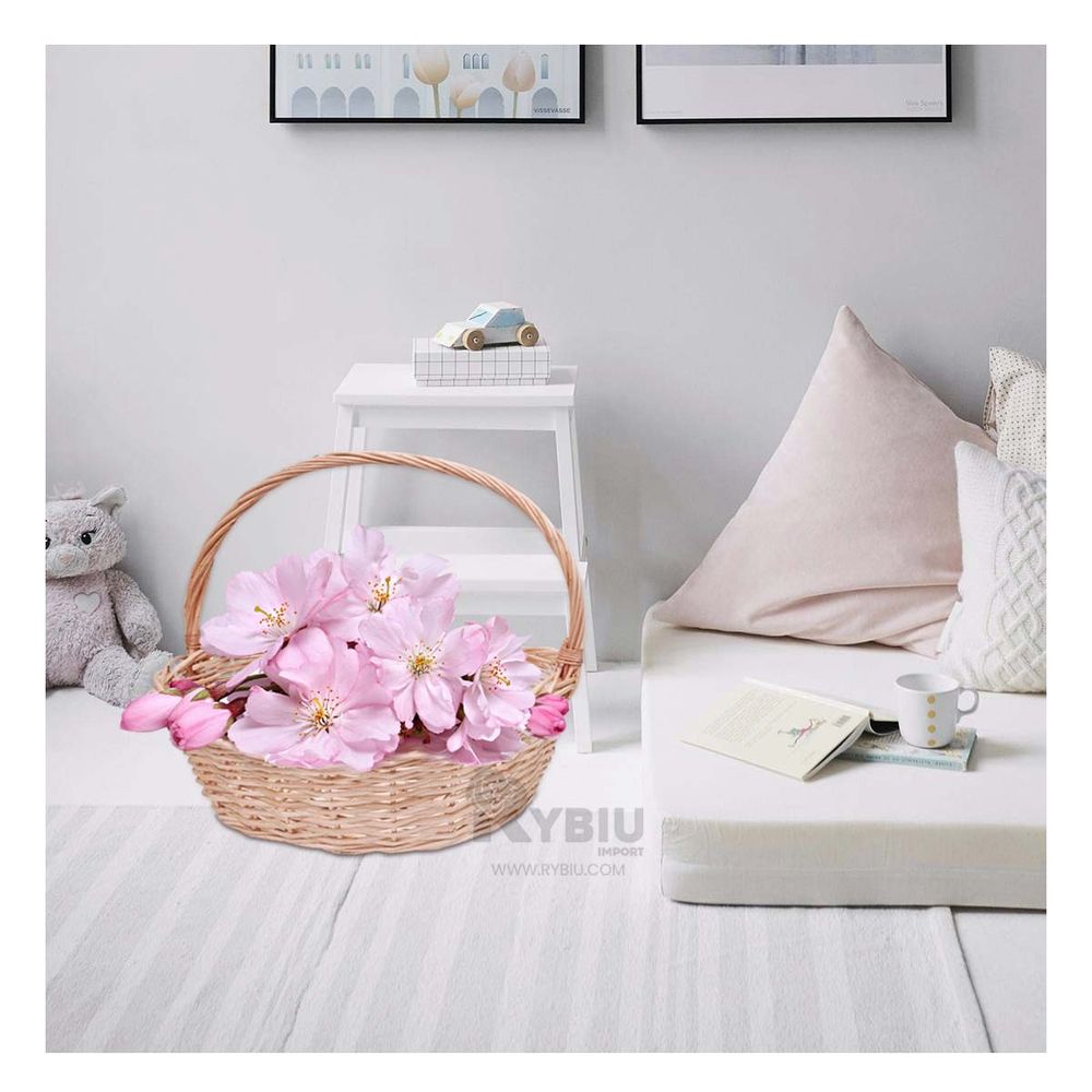 Canasta de Mimbre para Frutas Marron Y+Papel de Regalo Canasta de Mimbre para Frutas Marron Y+Papel de Regalo