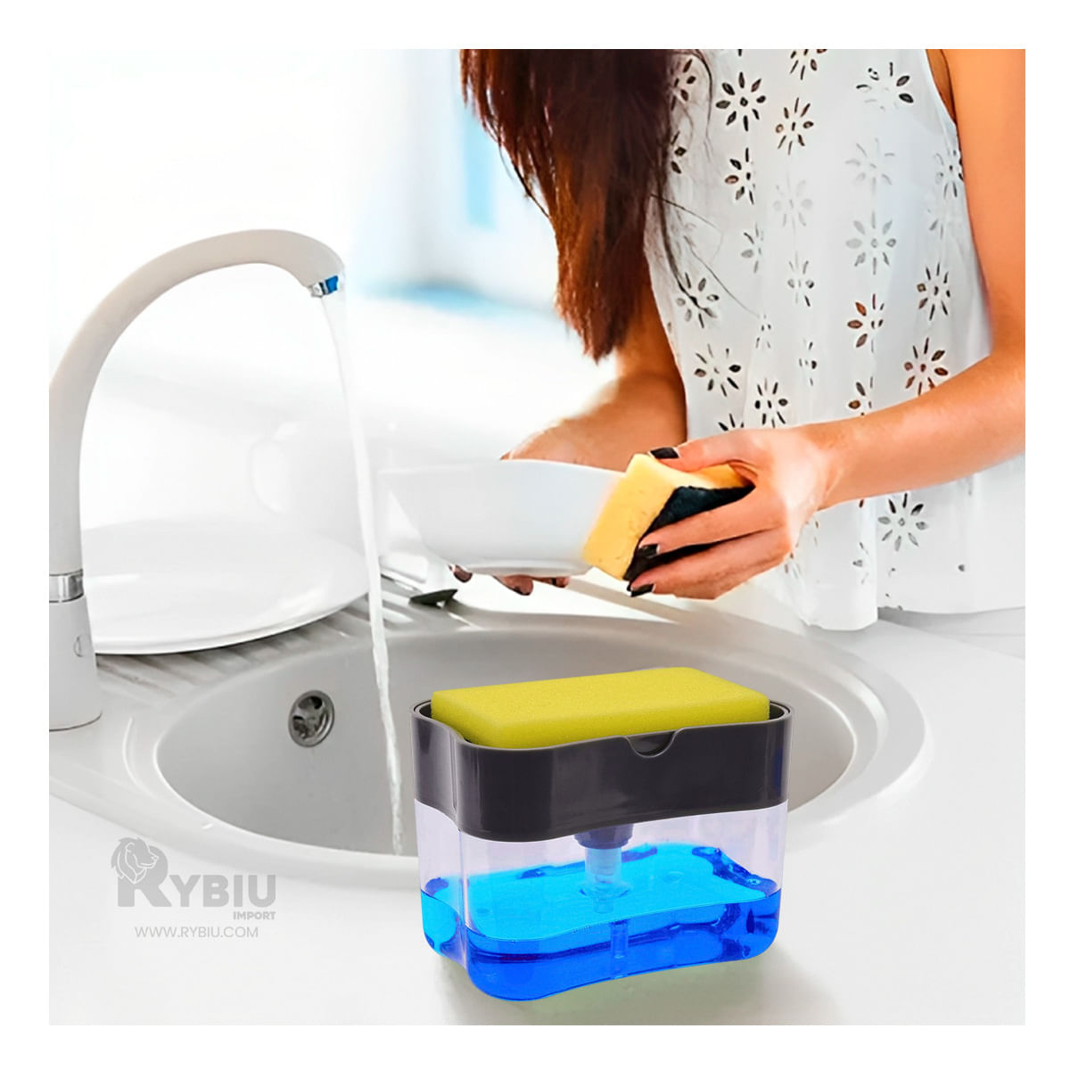 Dispensador Lavaplatos en Tono Negro Y+Agendita