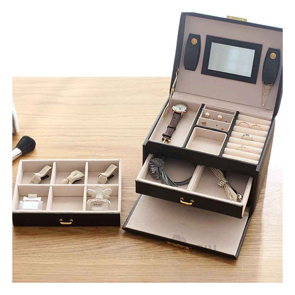 Organizador Espejo Joyas de Negro Y+Agendita