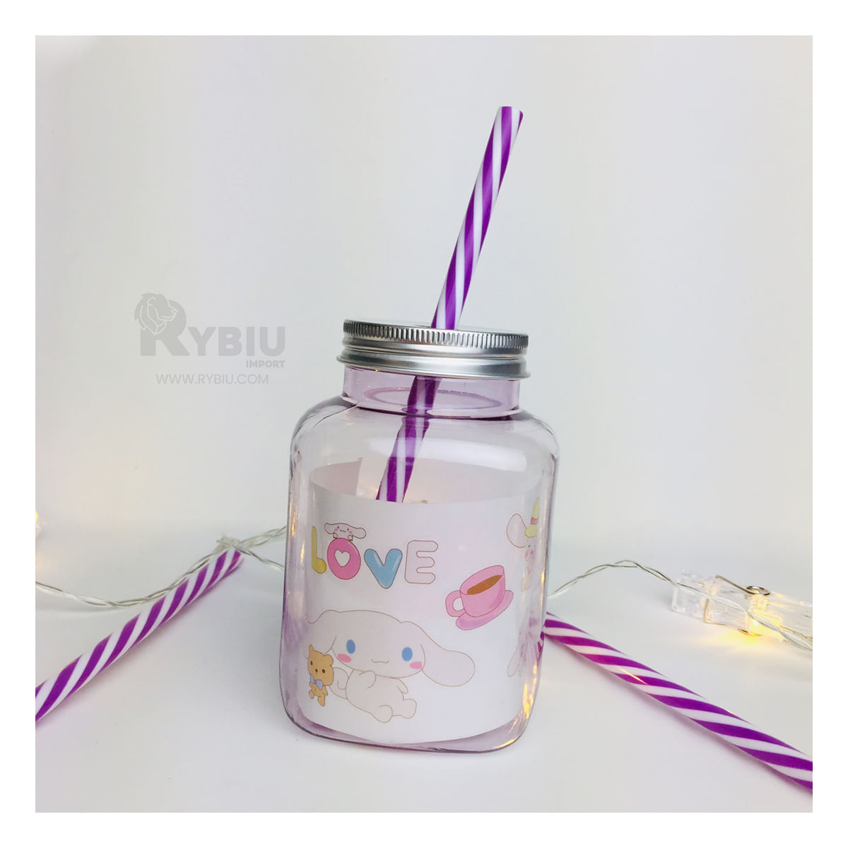 Tomatodo de Verano Portatil con Caña en Color Morado