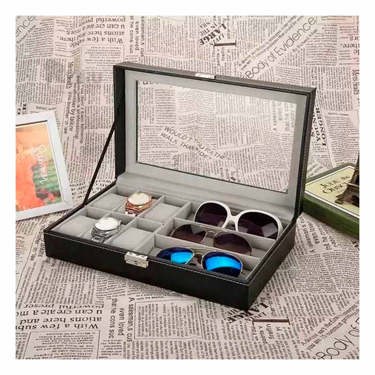 Organizador Chic de Cuero Sintetico en Negro Y+Stickers