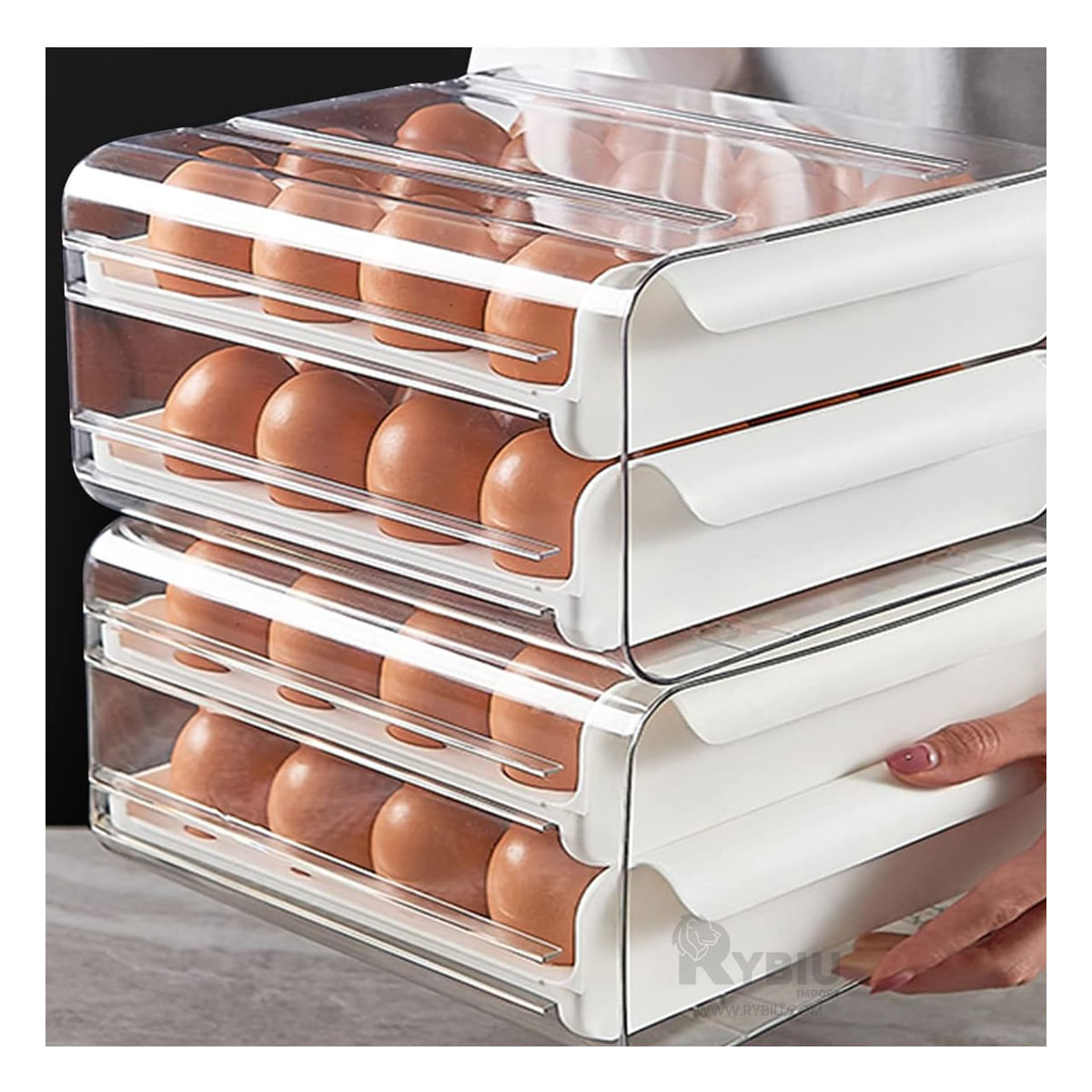 Organizador Acrilico Apilable en Blanco Y+Stickers