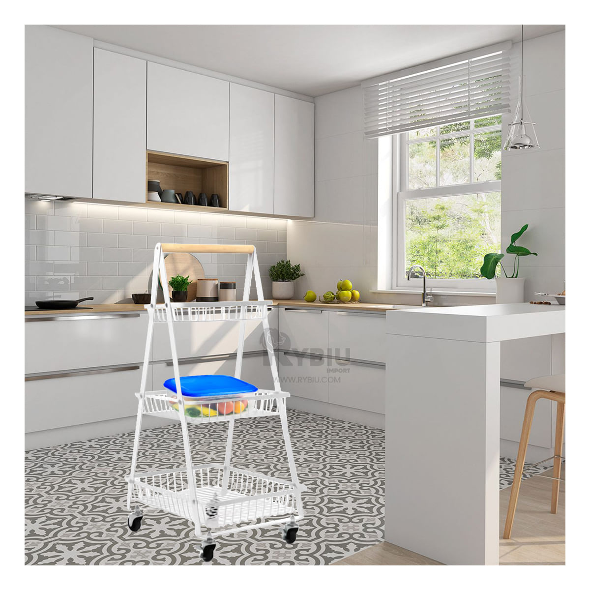 Estante con Ruedas en Color Blanco Y+Agendita