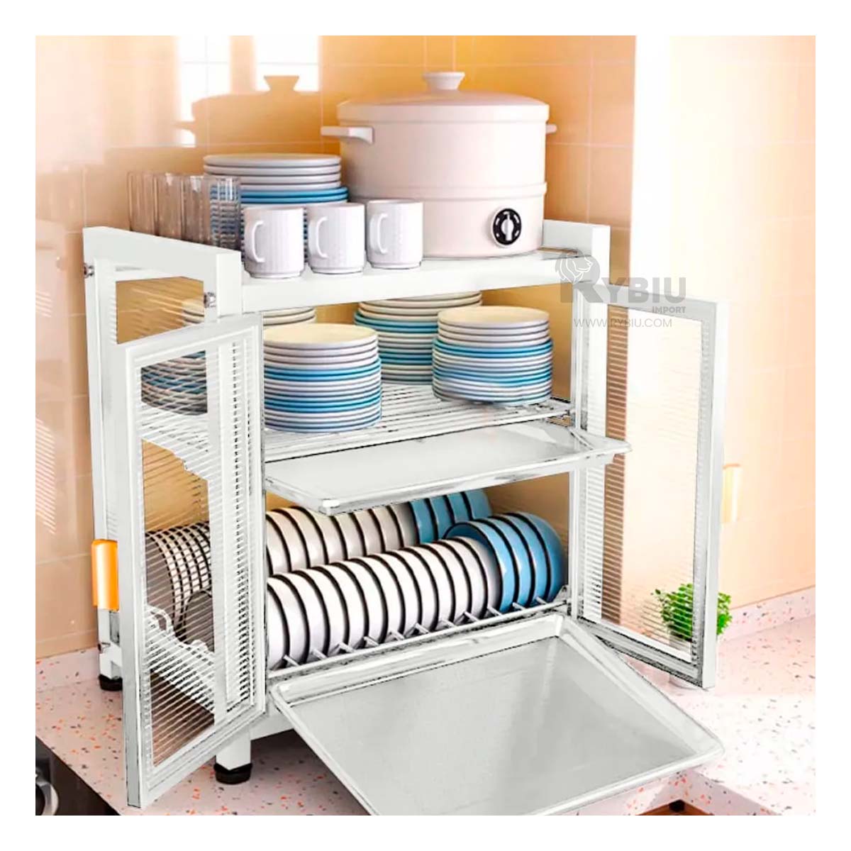 Escurridor de Utensilios en Color Blanco Y+Stickers