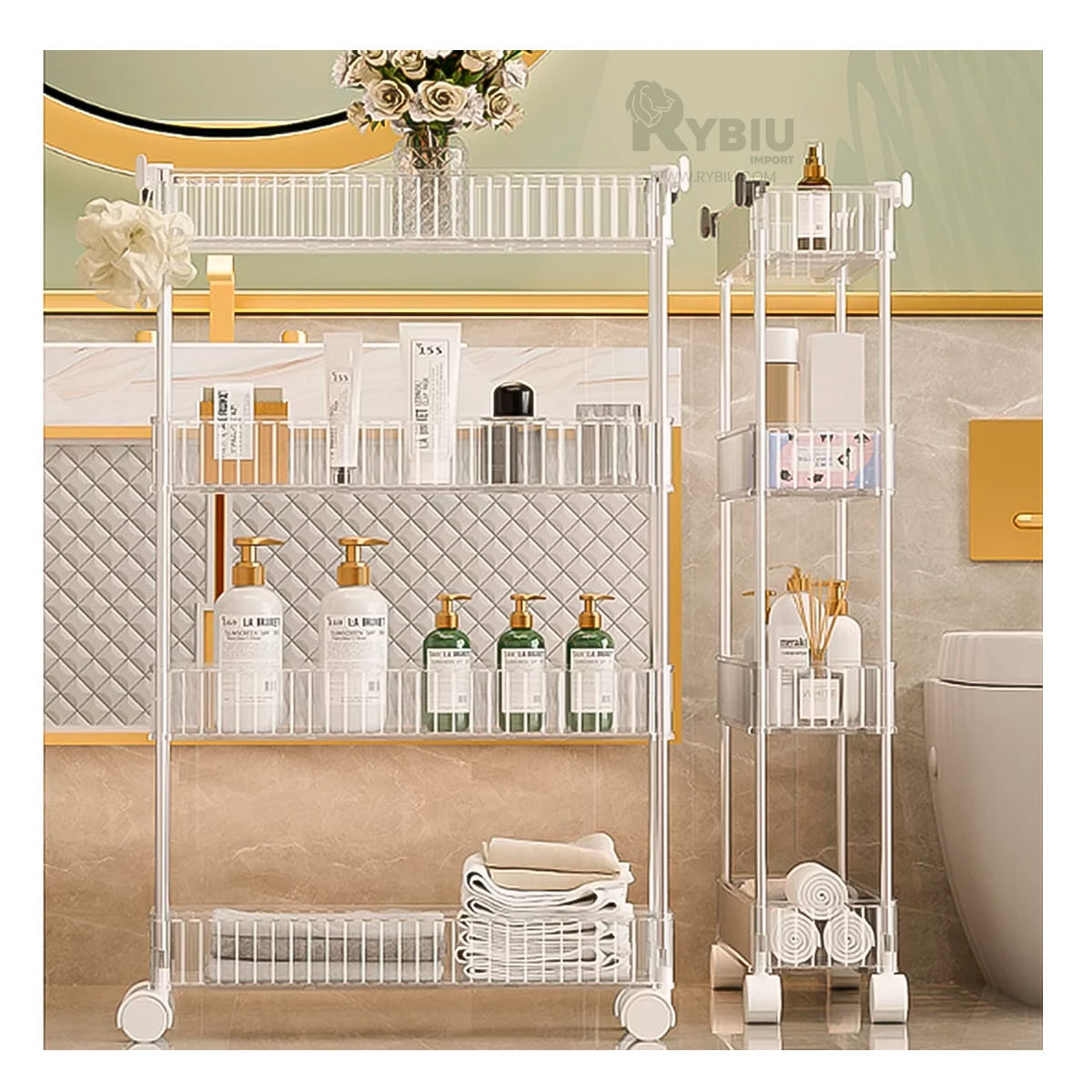 Carrito Optimizador de Espacio Tono Acrilico Y+Stickers