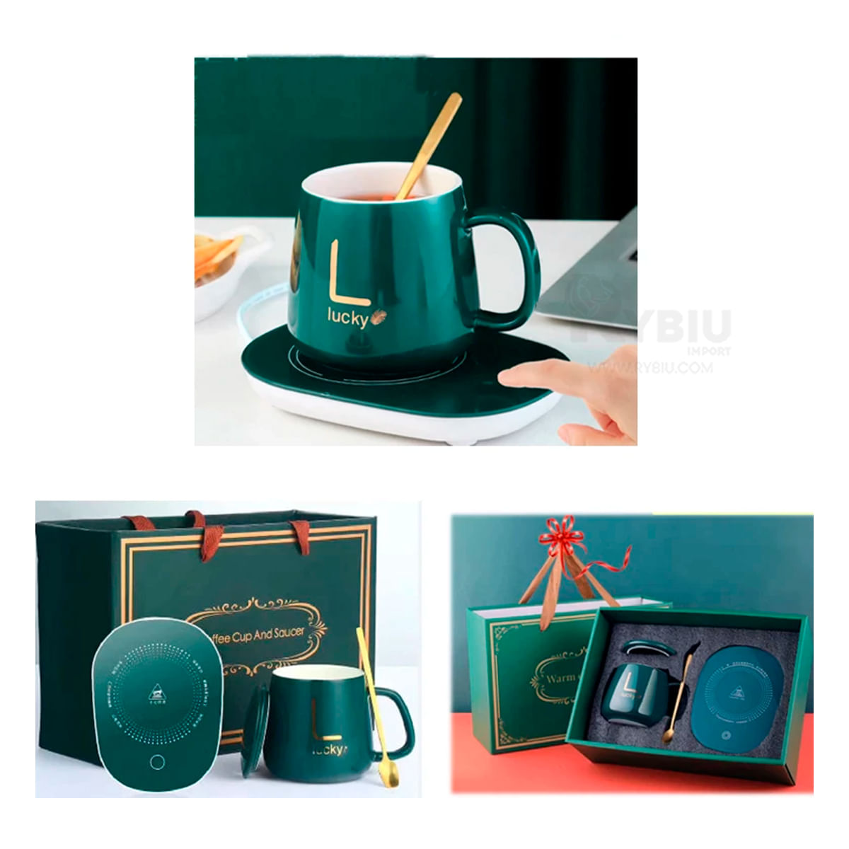 Calentador Practico para el Hogar en Color Verde Y+Agendita