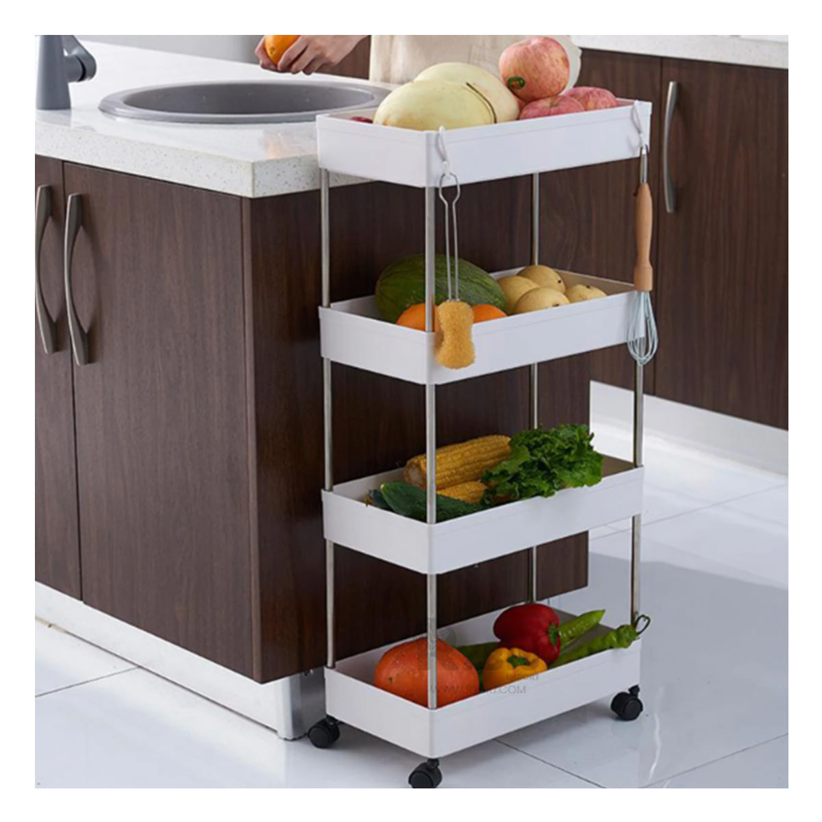 Carrito Compacto Facil de Usar en Blanco Y+Papel de Regalo