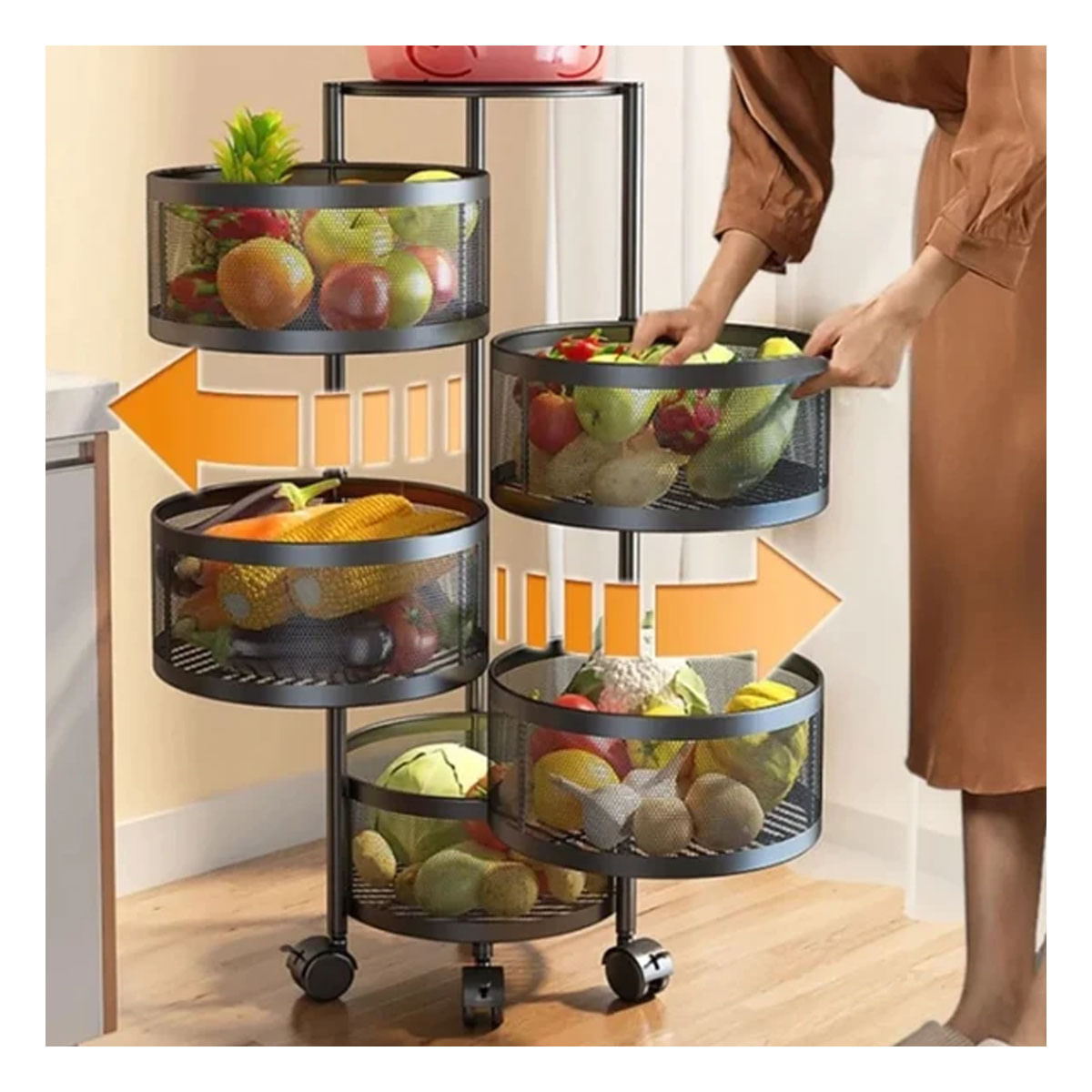 Estante de Cocina 5 Niveles en Color Negro Y+Stickers