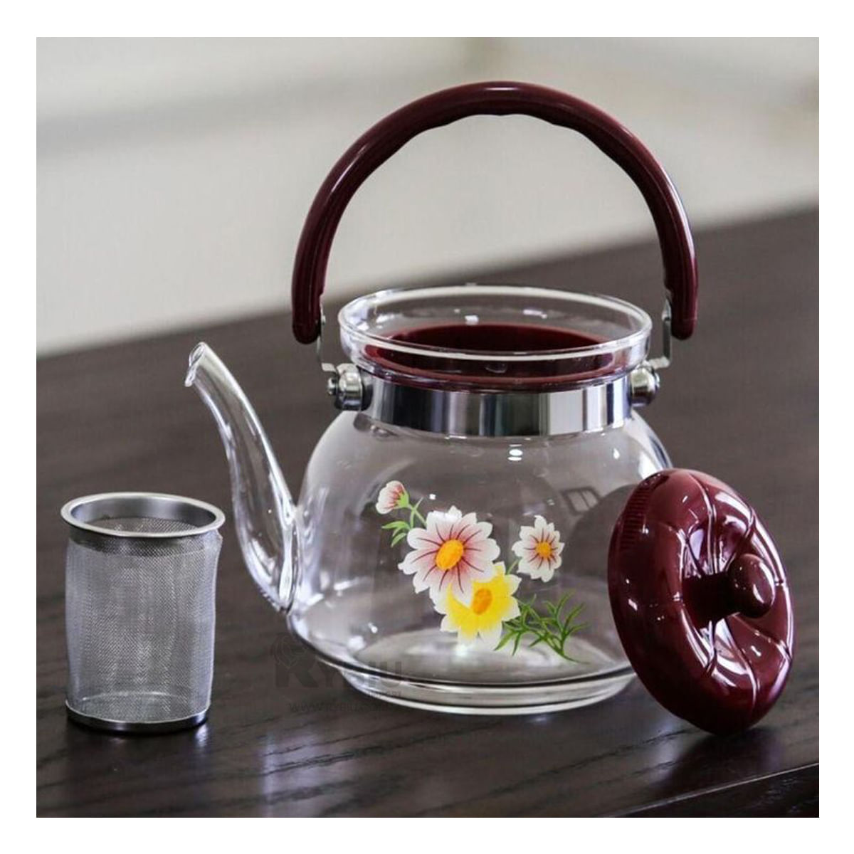 Jarra de Cafe y Te de 850 ml en Transparente Y+Stickers