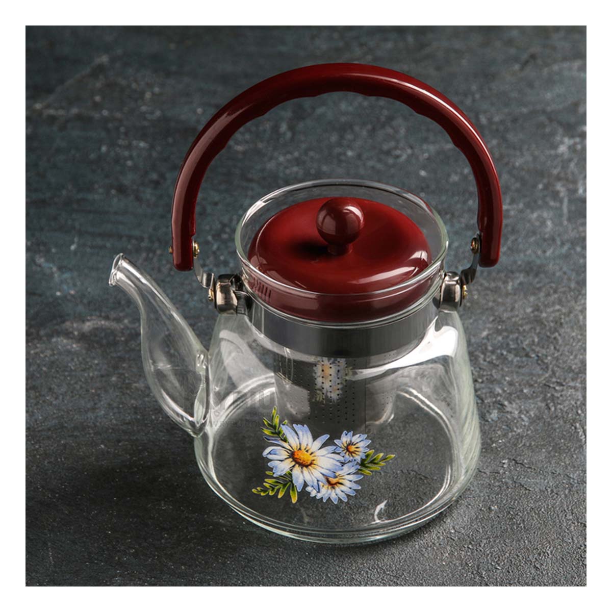 Jarra de 600 ml para Cafe y Te en Transparente Y+Stickers