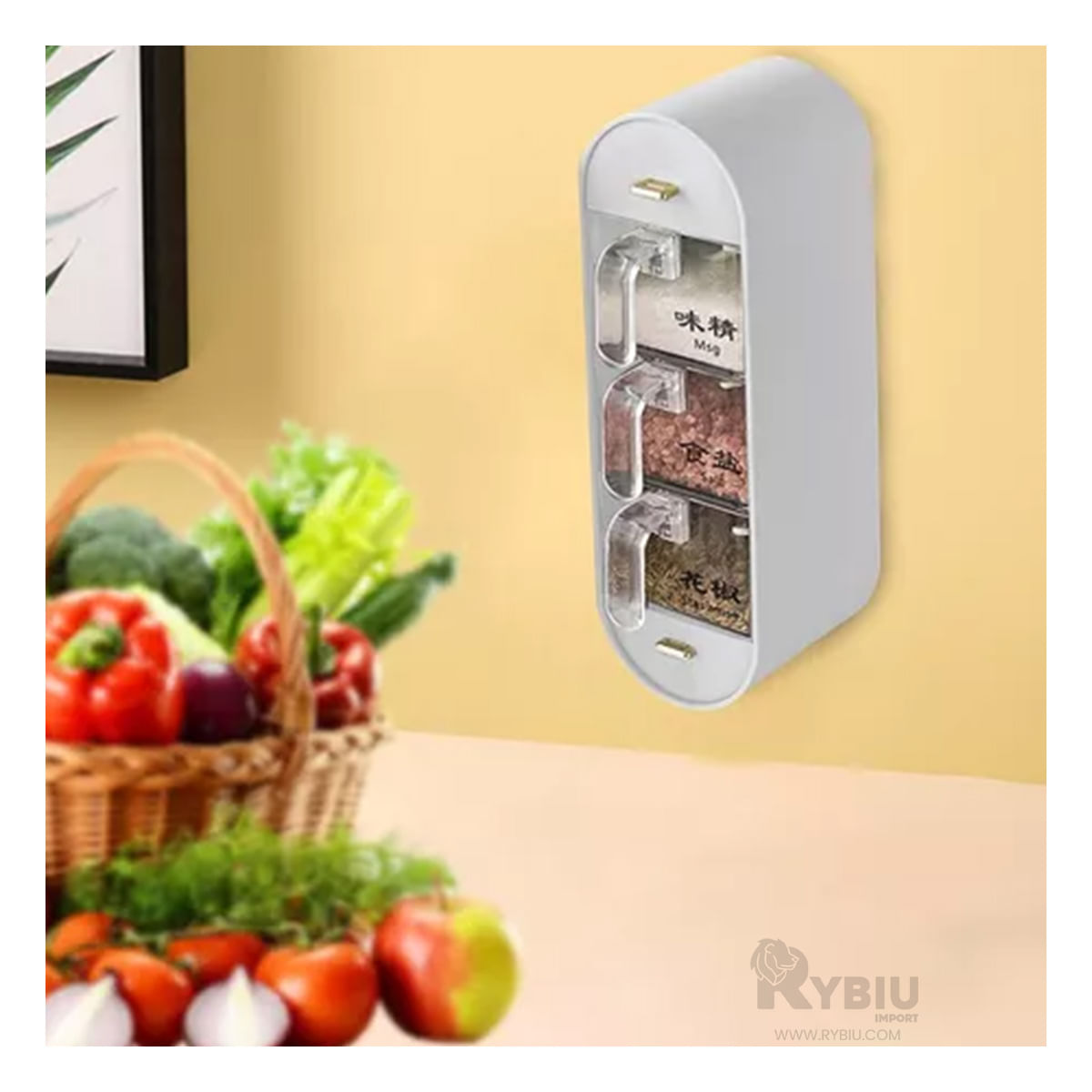 Organizador Util de Condimentos Empotrable en Color Blanco