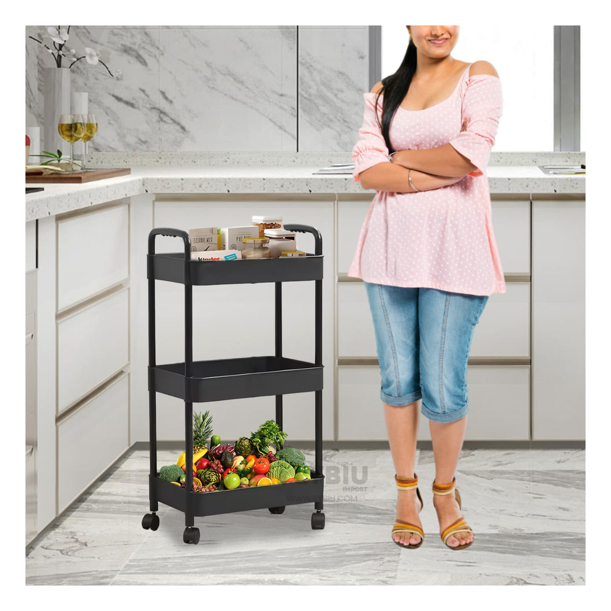 Estante Multiusos Resistente de Color Negro Y+Agendita