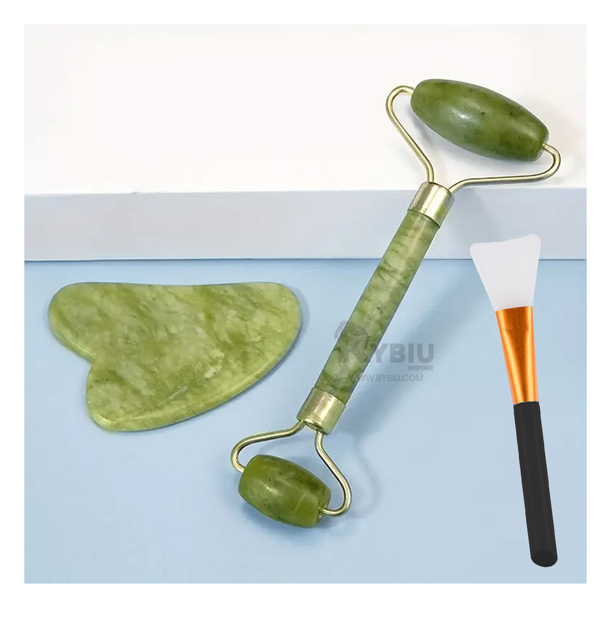 Masajeador Relajante de Jade para Dama en Verde Y+Stickers