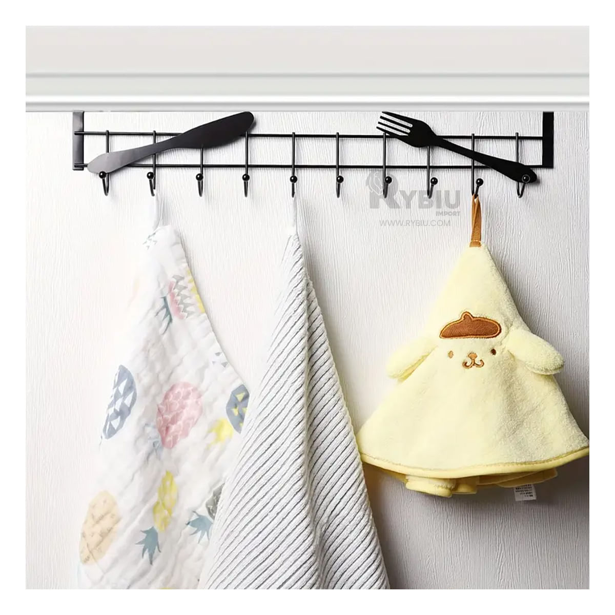 Colgador con Diseño Ideal para Puertas en Negro Y+Agendita