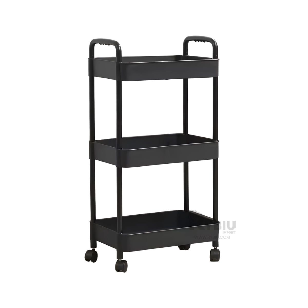 Estante Organizador de 3 Niveles en Color Negro Y+Stickers