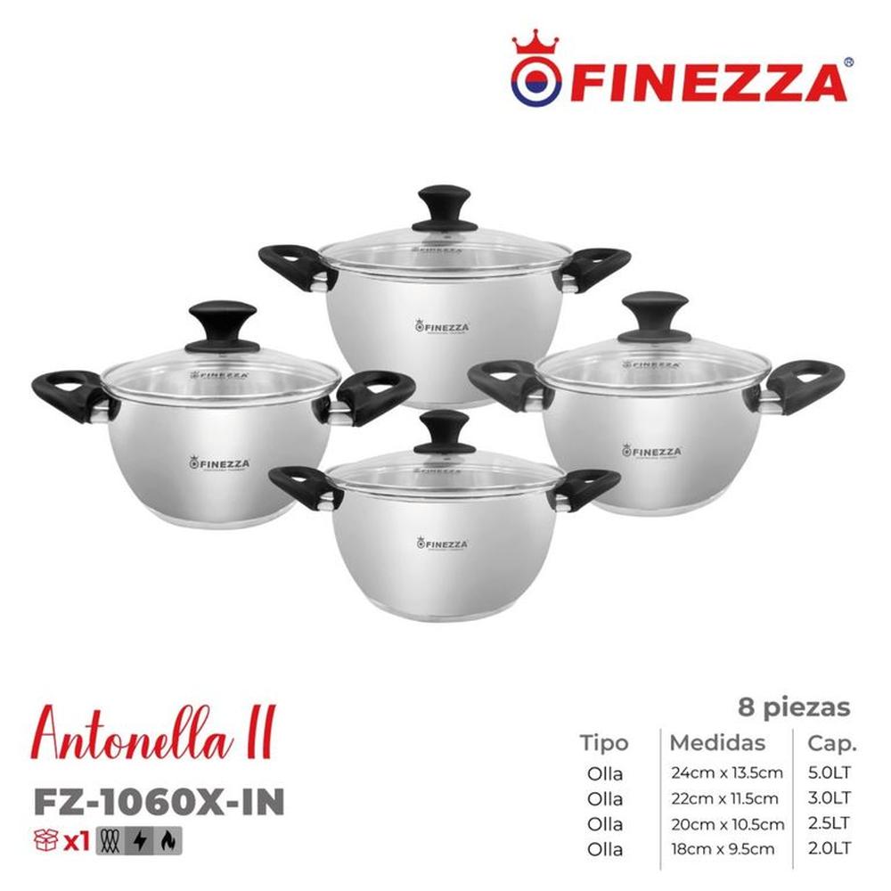 Set de Olla de Acero Finezza 8 pzas Antonella II