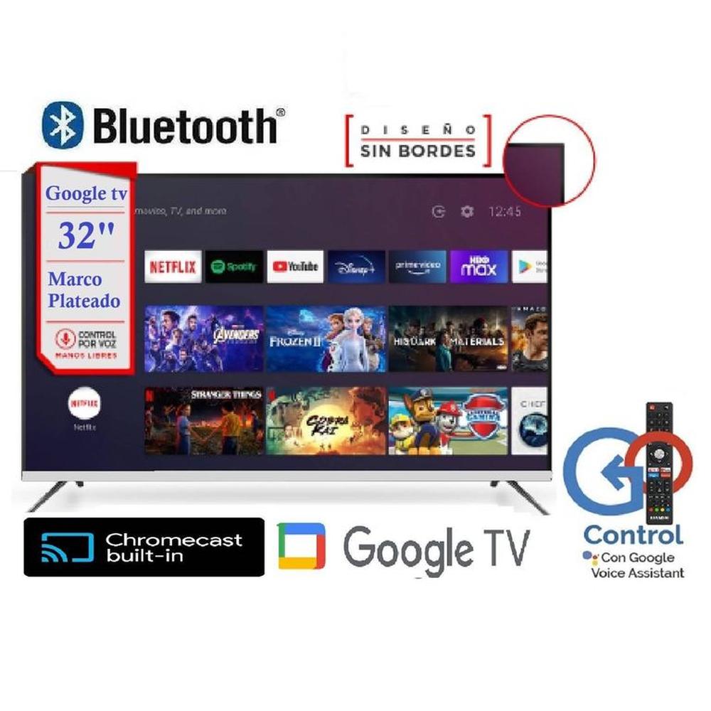 Televisor Led Smart 32 Pu lgadas Control de voz HYLED3254GIM Google TV