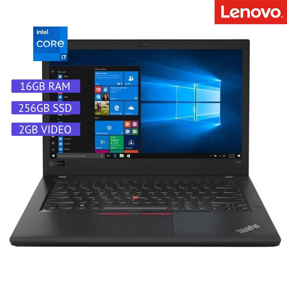 Laptop Semi Nueva Lenovo ThinkPad T480 - Core i7 8ª Gen - 16GB RAM - 256GB SSD - 2GB Video - 14""