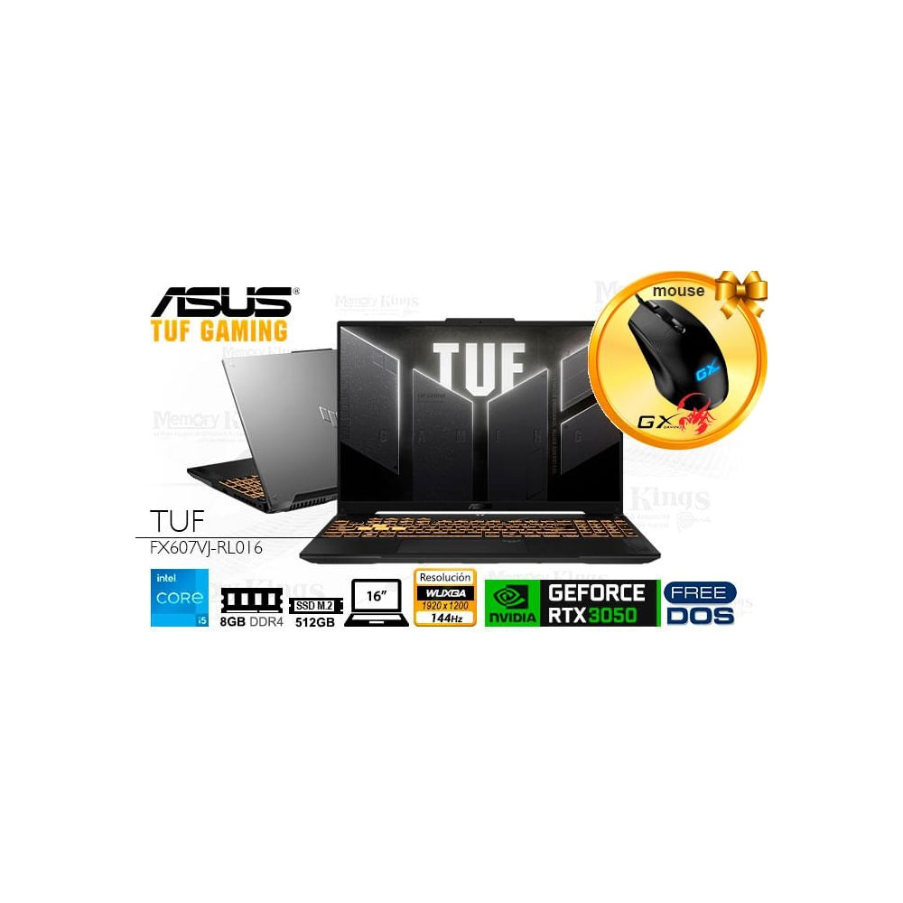 ASUS TUF Gaming F16 FX607VJ - Laptop Core i5, 16GB RAM, 512GB SSD, 4GB