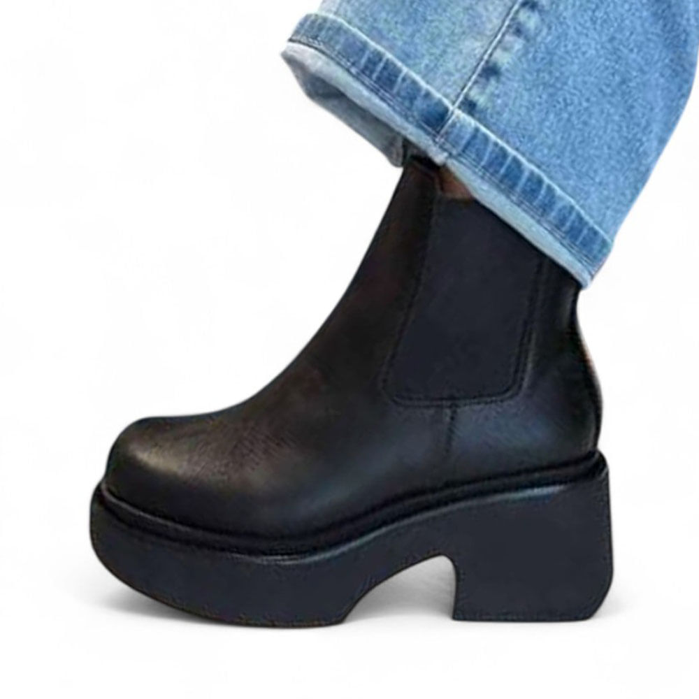 Botin Mujer Gamuza Taco 7 2086L-60 Color Negro Talla 36