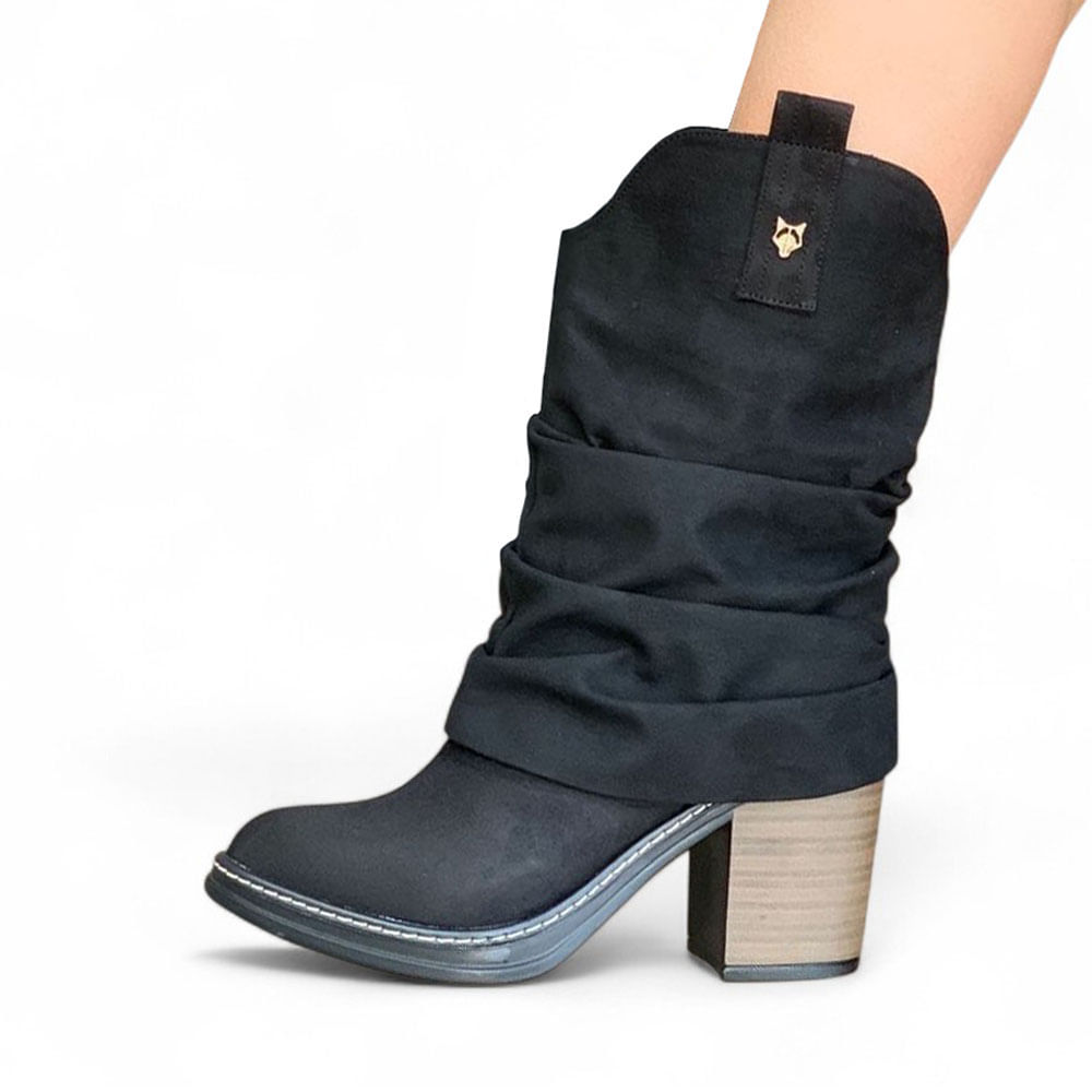 Bota Mujer Texana Taco 7 Doble 2086L-75 Color Negro Talla 38