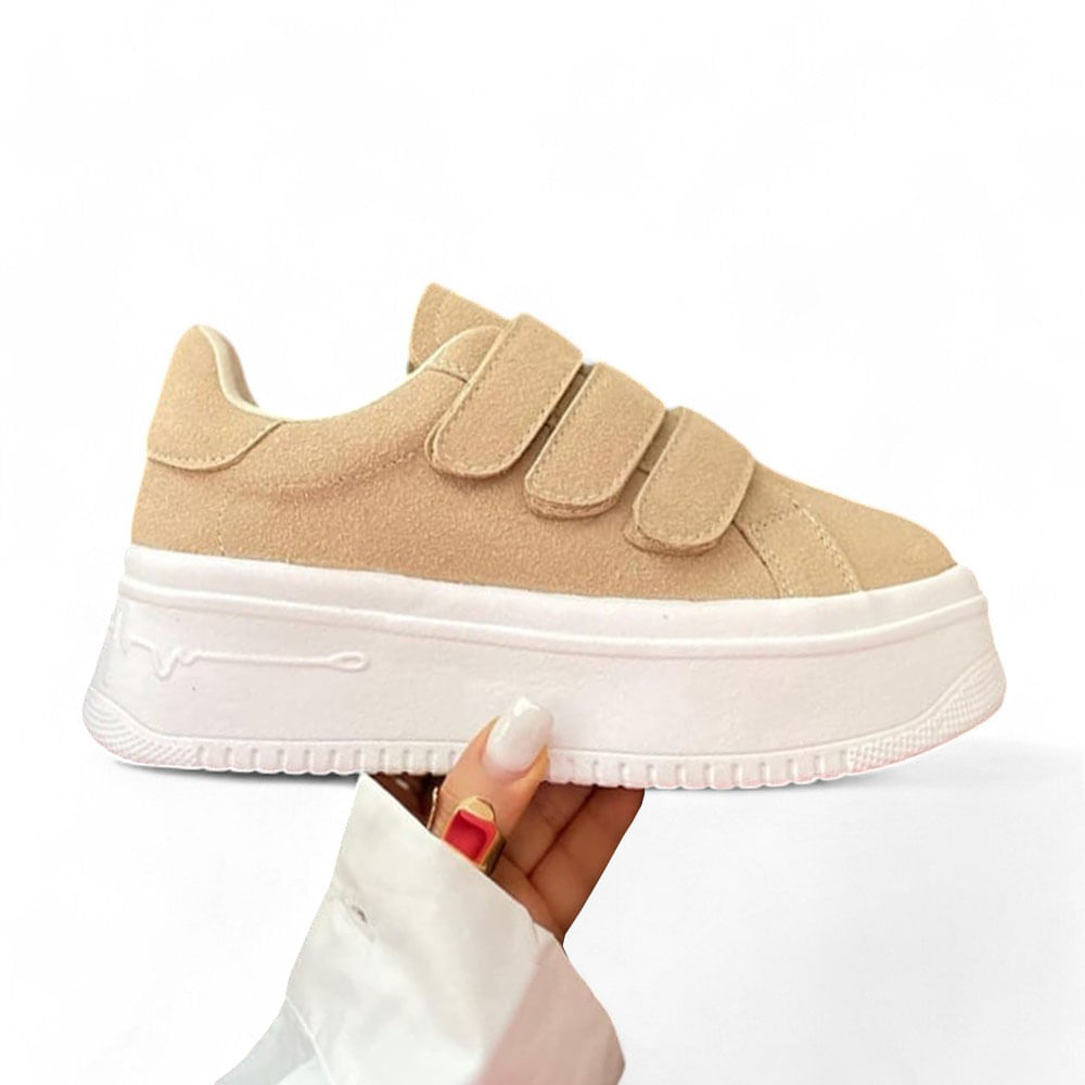 Zapatilla Mujer Casual 3 Pegas 2086L-50 Color Beige Talla 36
