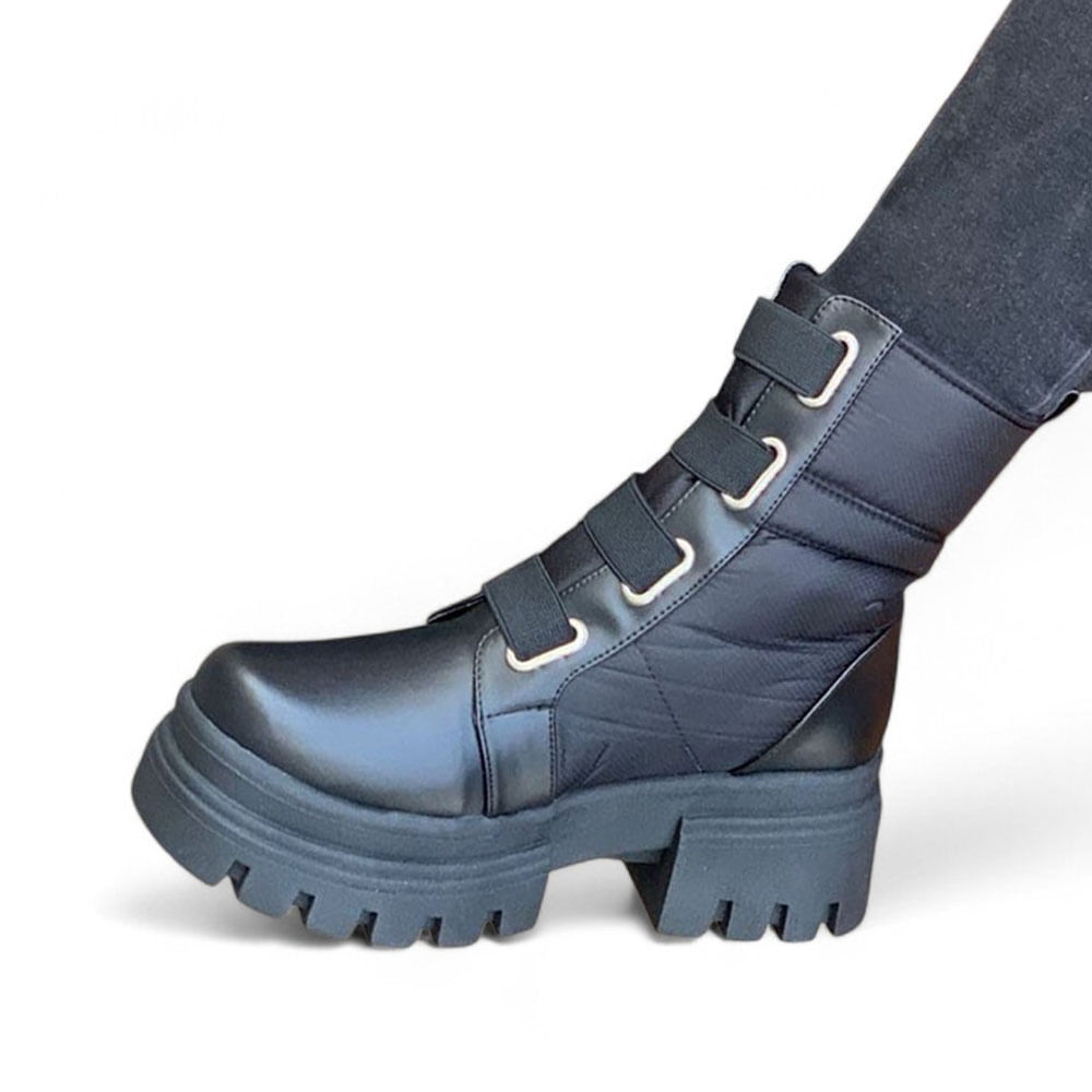 Botin Mujer Impermiable Taco 5 2086L-65 Color Negro Talla 39