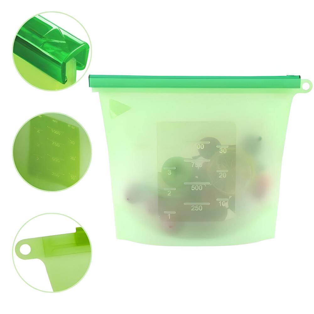 Bolsa De Silicona Para Alimentos De 1500ML Verde  226VR01