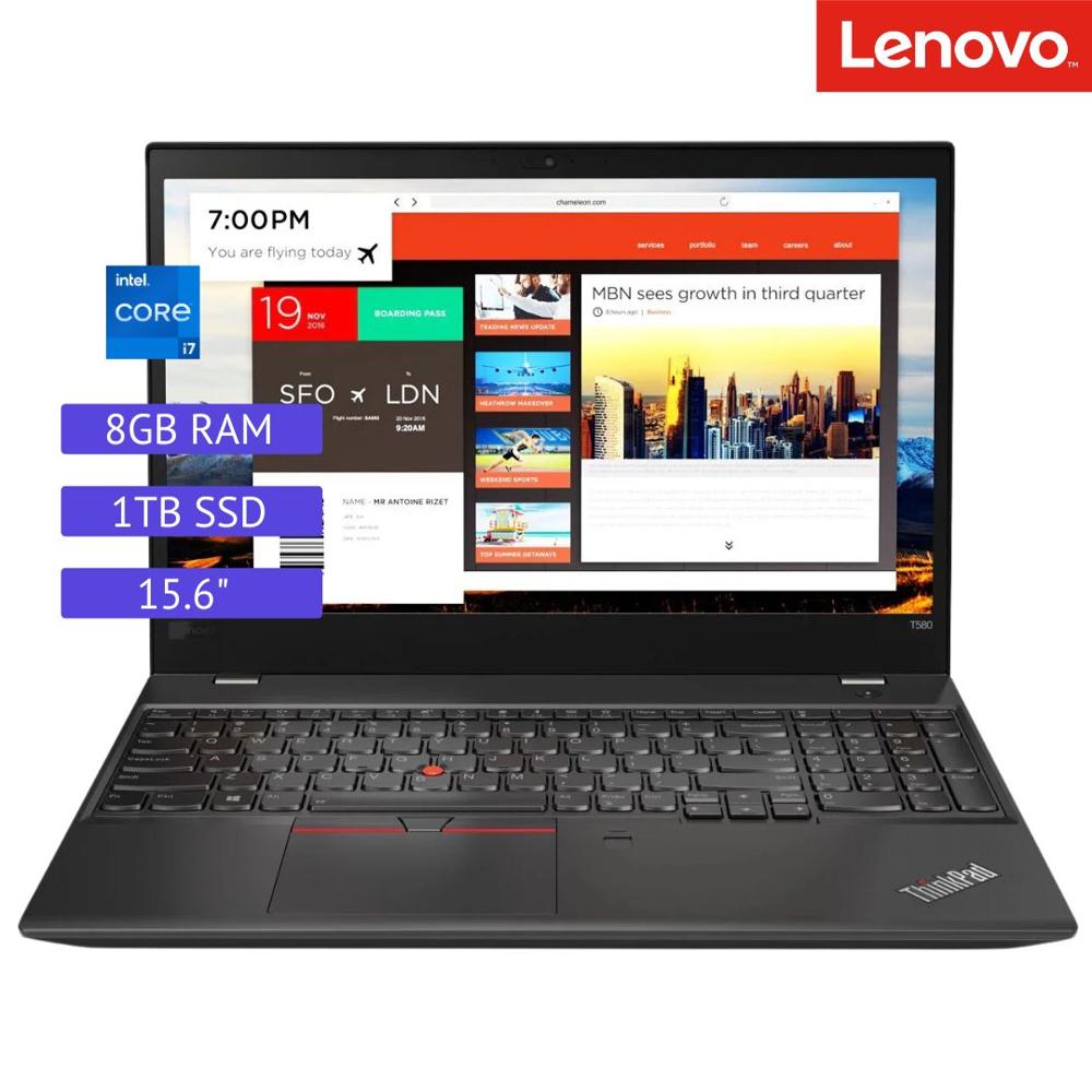Laptop Semi Nueva Lenovo ThinkPad T580 - Core i7 8ª Gen - 8GB RAM - 1TB HDD - 15.6""