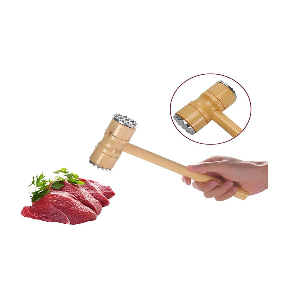 Martillo Ablandador para Carne de Madera