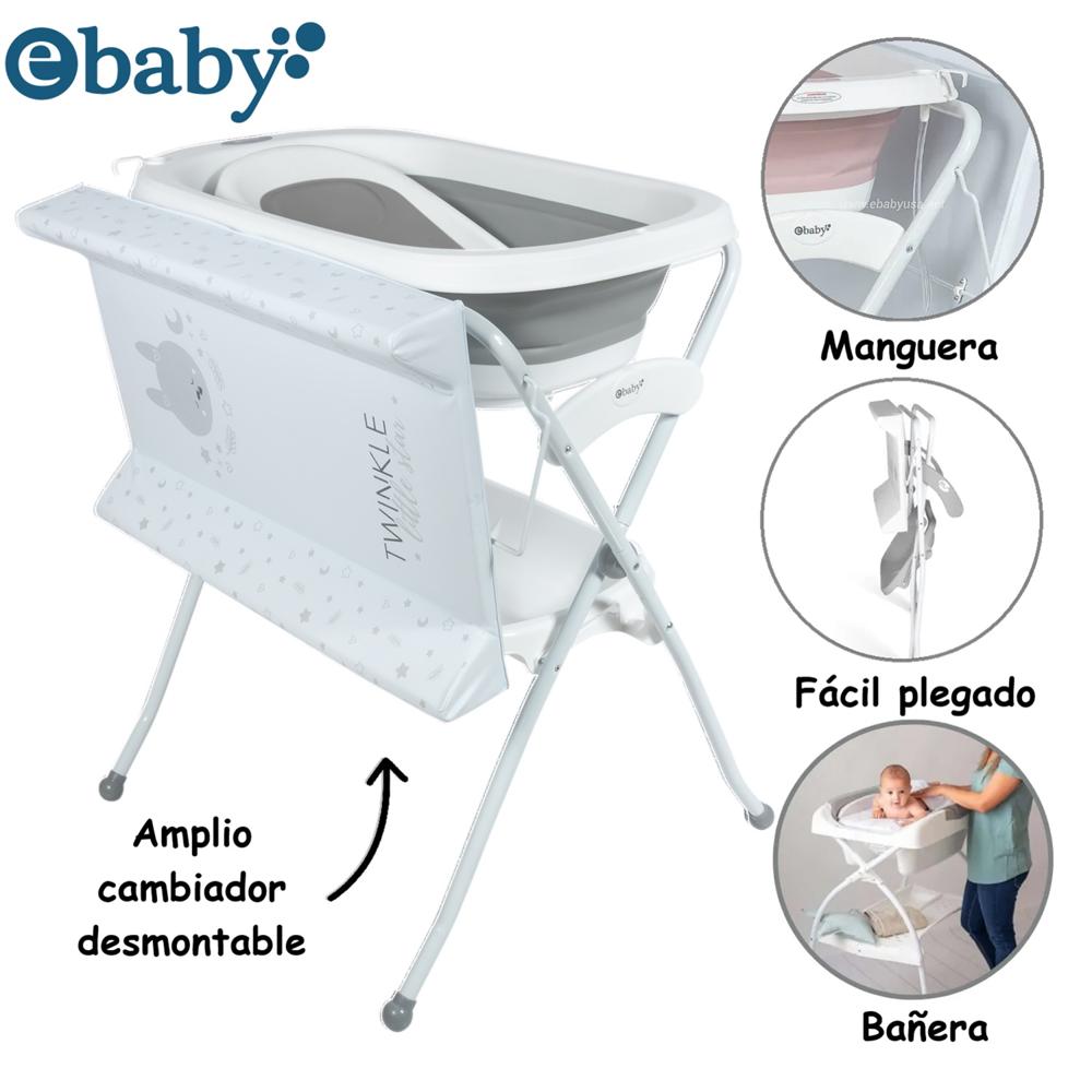 Bañera con cambiador SPARK Ebaby GRIS