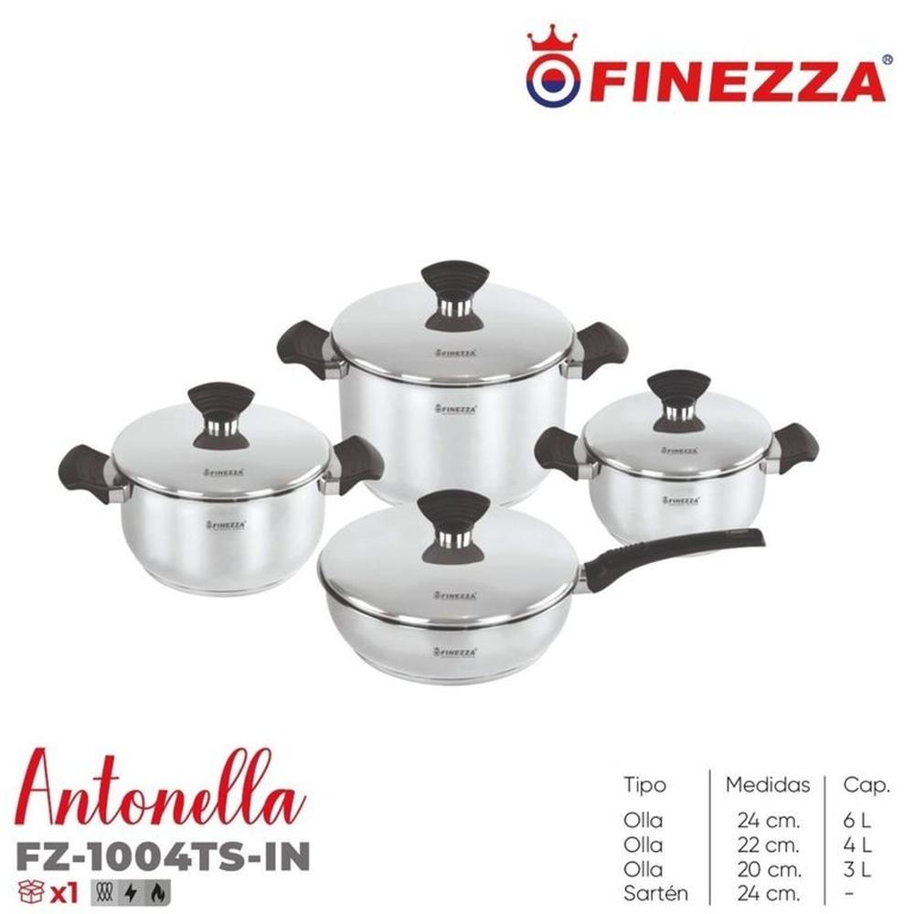 Ollas de acero Inox Finezza Antonella FZ-1004TS-IN 8 Piezas