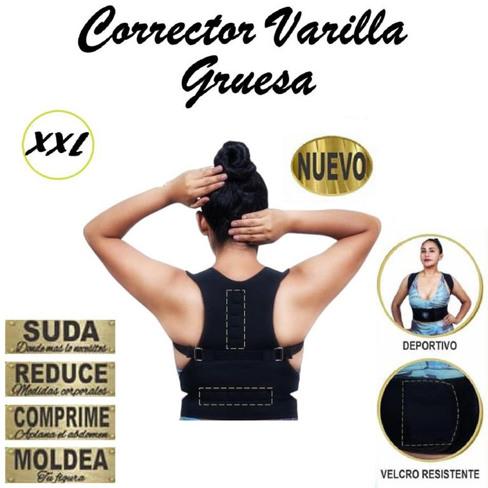 Corrector Varilla Gruesa Negro Talla -XXL