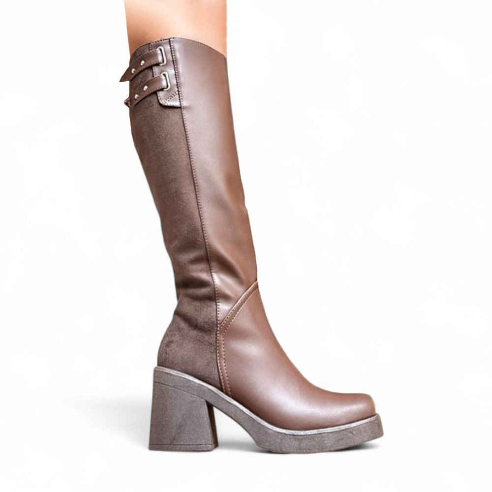 Botin Mujer Punta Cudrada Taco 7 2086L-75 Color Marron Talla 36