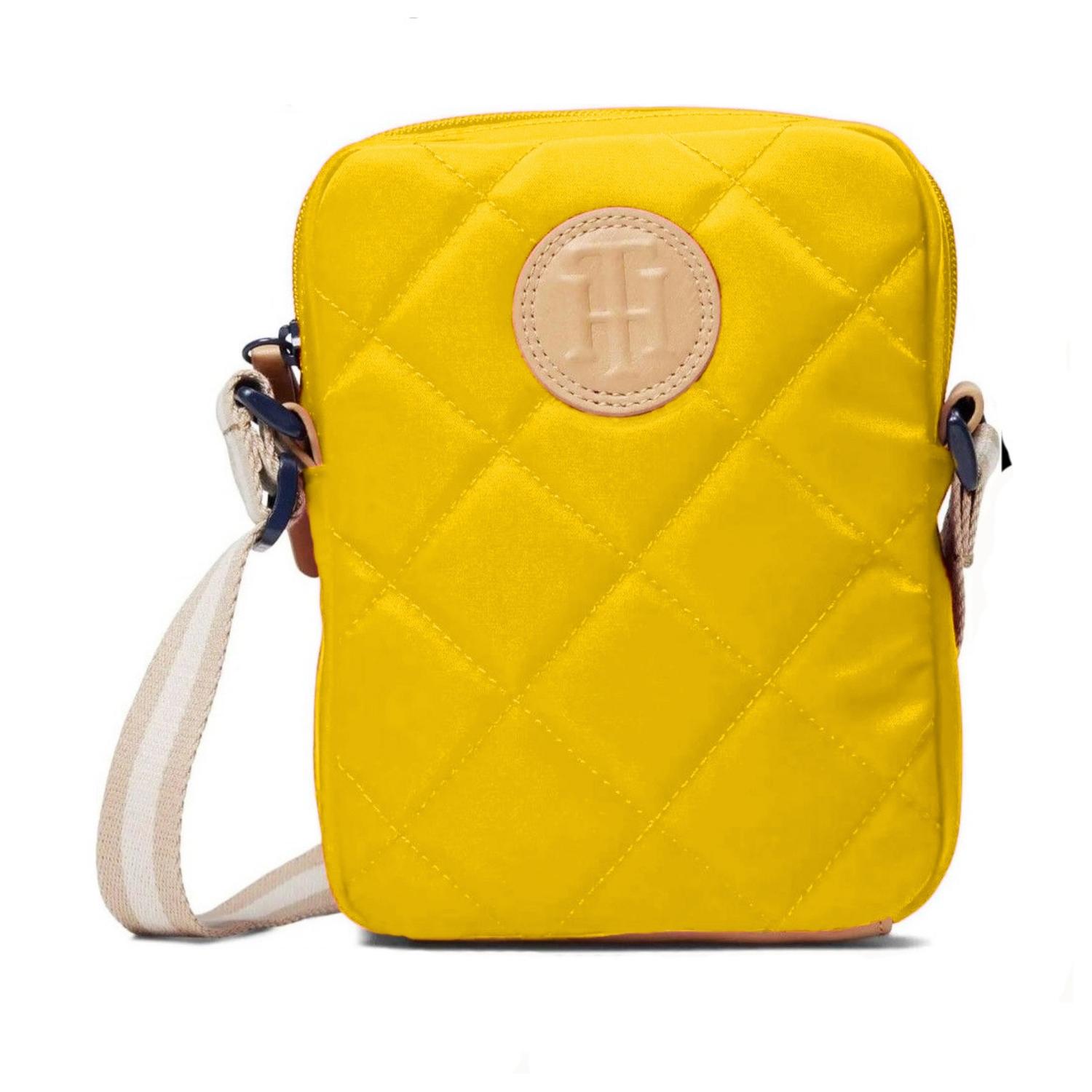 Crossbody Tommy Hilfiger Harper Mini Reporter Acolchado - Amarillo
