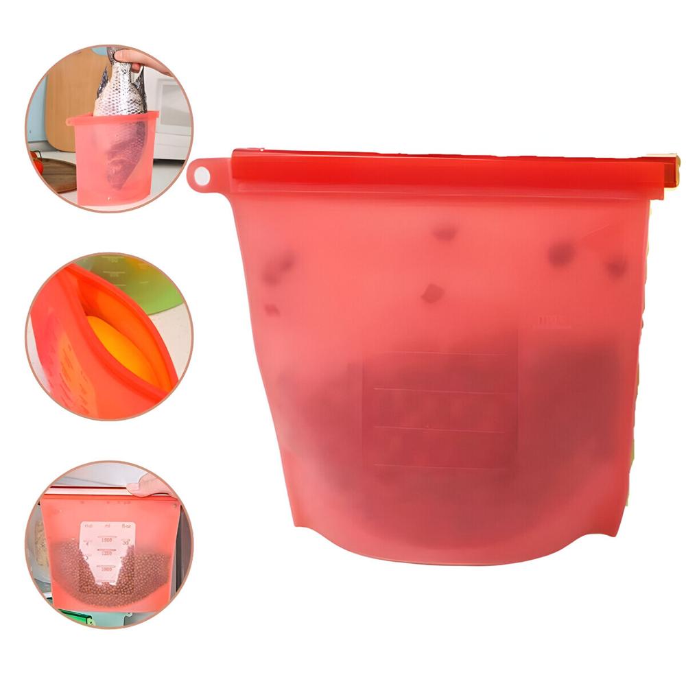 Bolsa De Silicona Para Alimentos De 1500ML Rojo  225RJ01