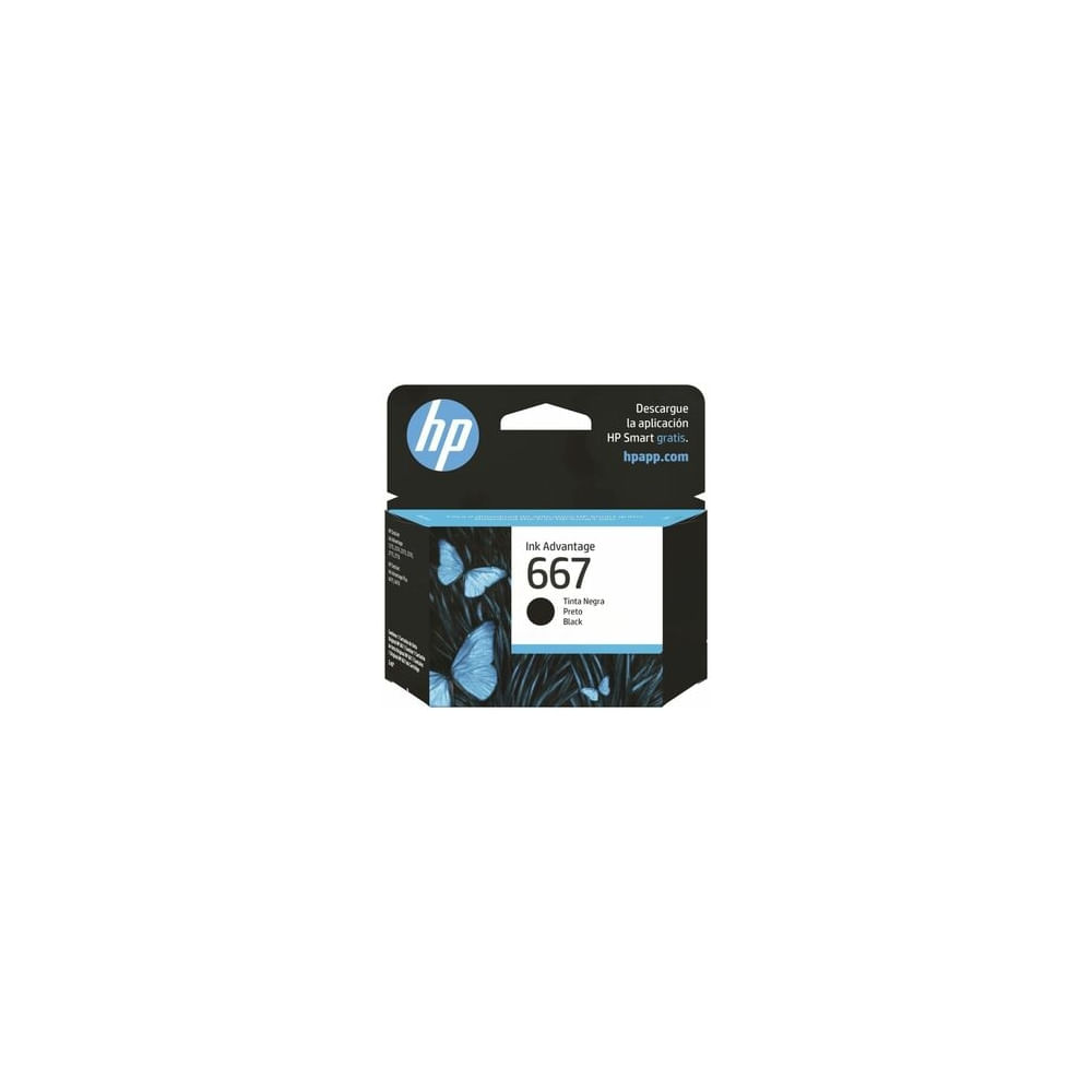 Cartucho de tinta original HP 667, negro, inyección de tinta para impr