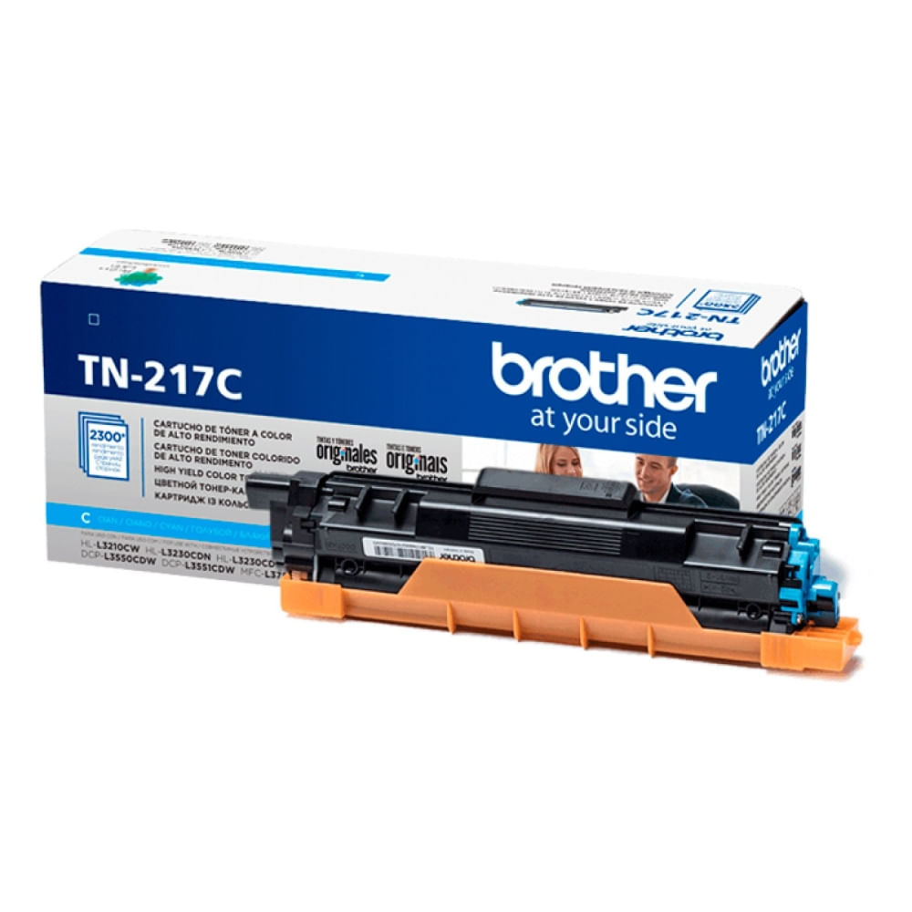 Tóner Brother TN-217C cian, compatible con HL-L3270CDW, DCPL3551CDW y