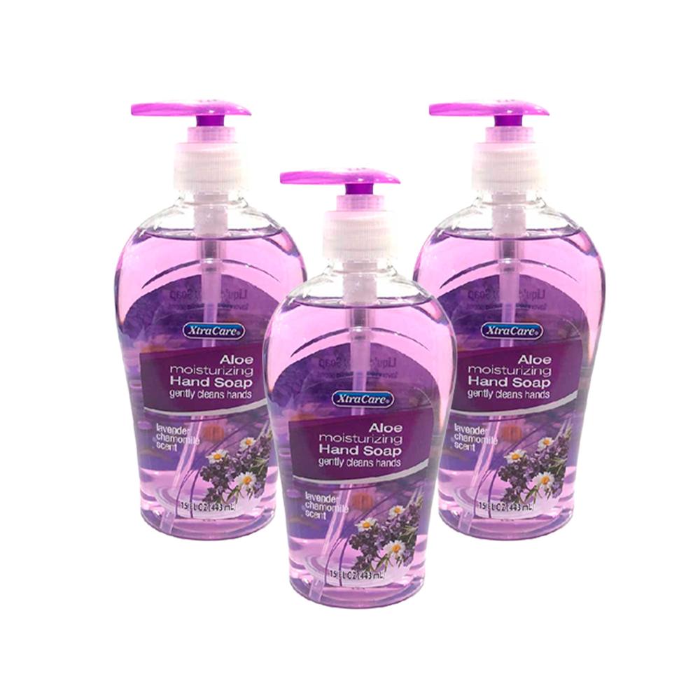 Jabon Liquido Para Manos De Lavanda 443ml Xtracare 3 Und